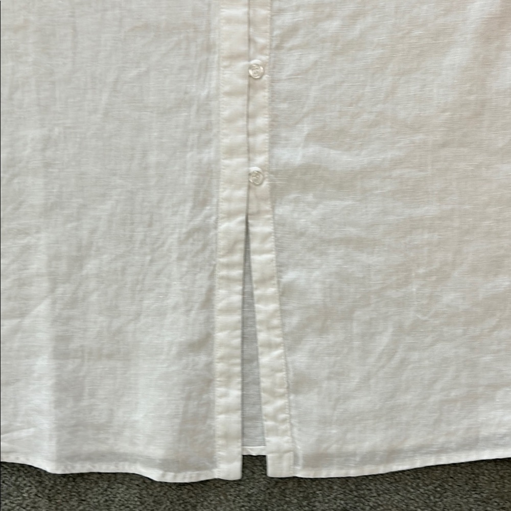 New Saks Fifth Avenue Elegant White Sleeveless 100% Linen Dress, NWT, Size XL/16 - Picture 8 of 12